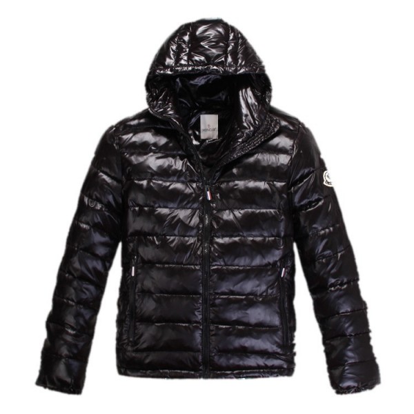 Moncler Nero Corti Mock Collar and slash Uomo Cappotti uscita